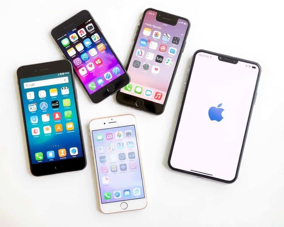 A collection of mobile apps, displayed on the screens of Android and iOS devices, showcasing their cross-platform compatibility. The apps are presented in a clean, minimalistic arrangement, with sleek icons and interfaces. The devices are rendered in a neutral, white background, creating a sense of simplicity and focus on the software. Soft, diffused lighting illuminates the scene, highlighting the modern and accessible nature of these versatile applications. The overall composition conveys the idea of seamless integration between the two major mobile operating systems.