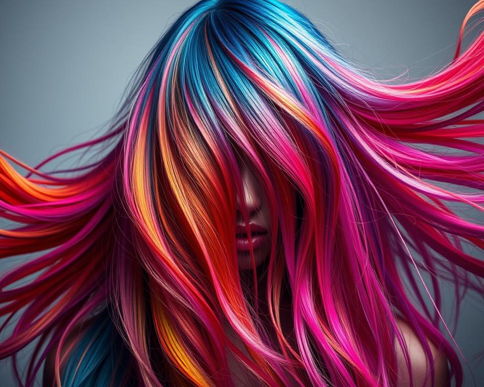 Transformação digital de cores de cabelo