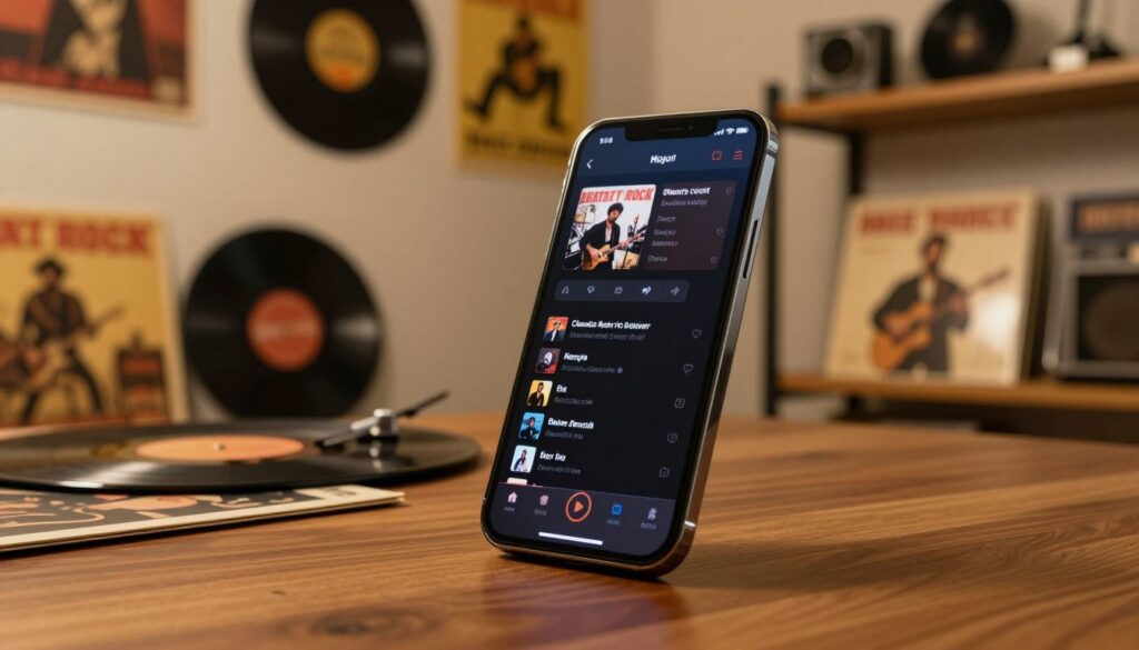 Rock retrô no celular com clássicos