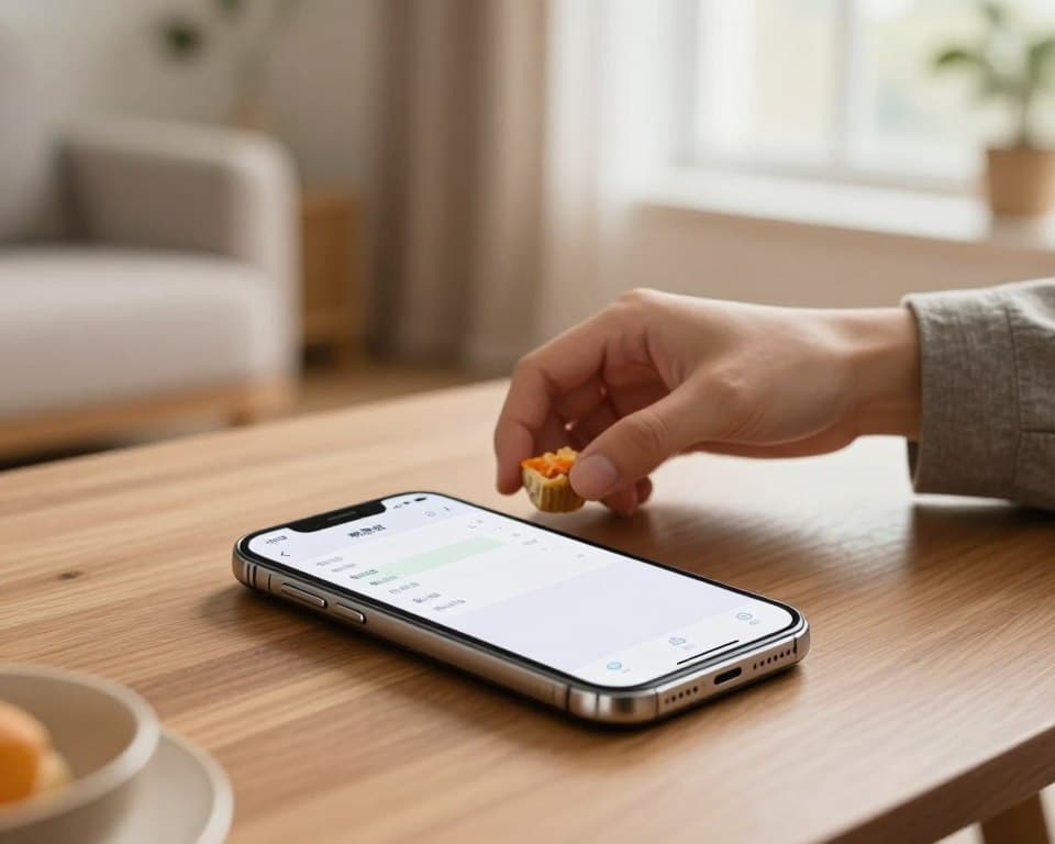 aplicativo de pesagem no smartphone